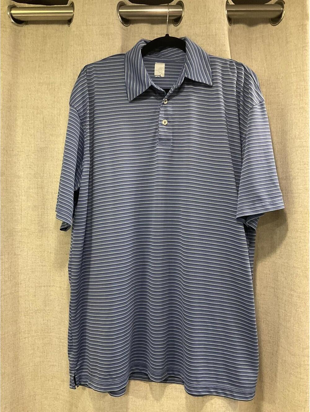 Slazenger Mens Blue Striped Short Sleeve Polo Shirt Size M